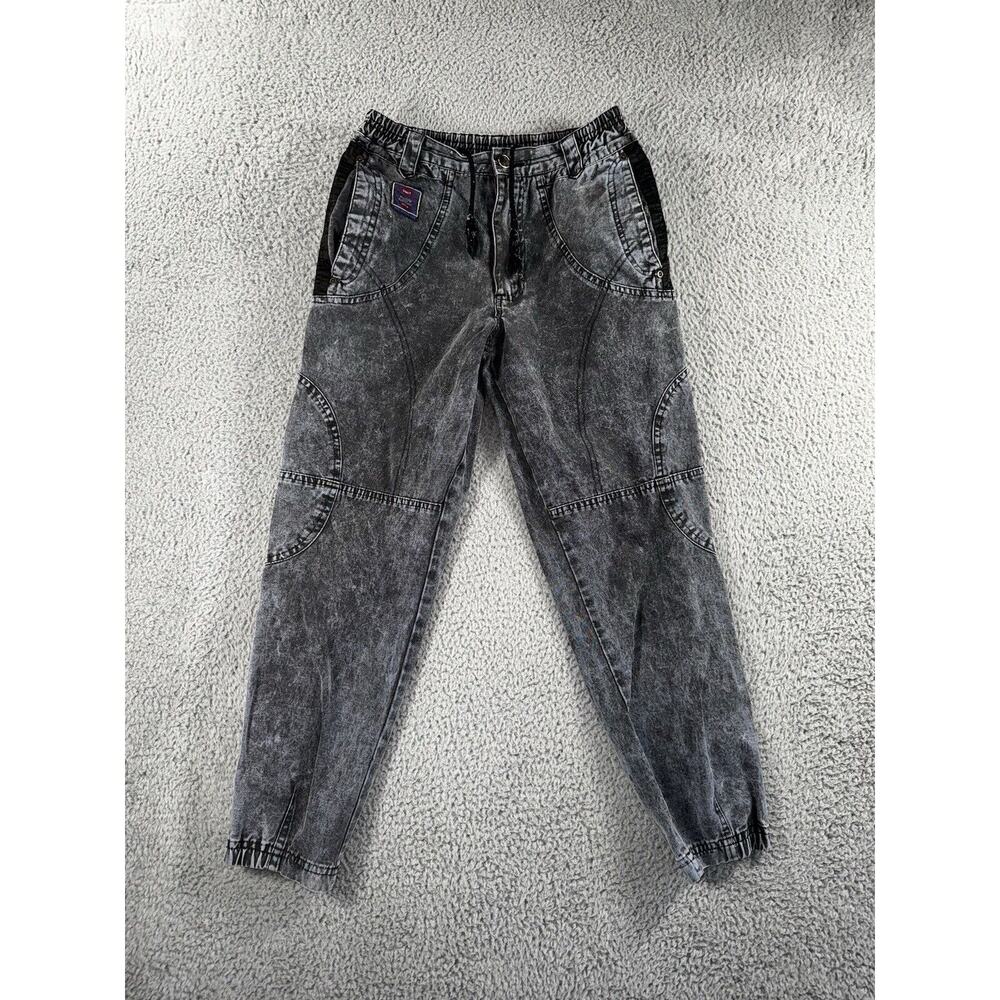 Vintage Academy Denim Joggers Pants Women Juniors 14 Acid Wash 80s 90s